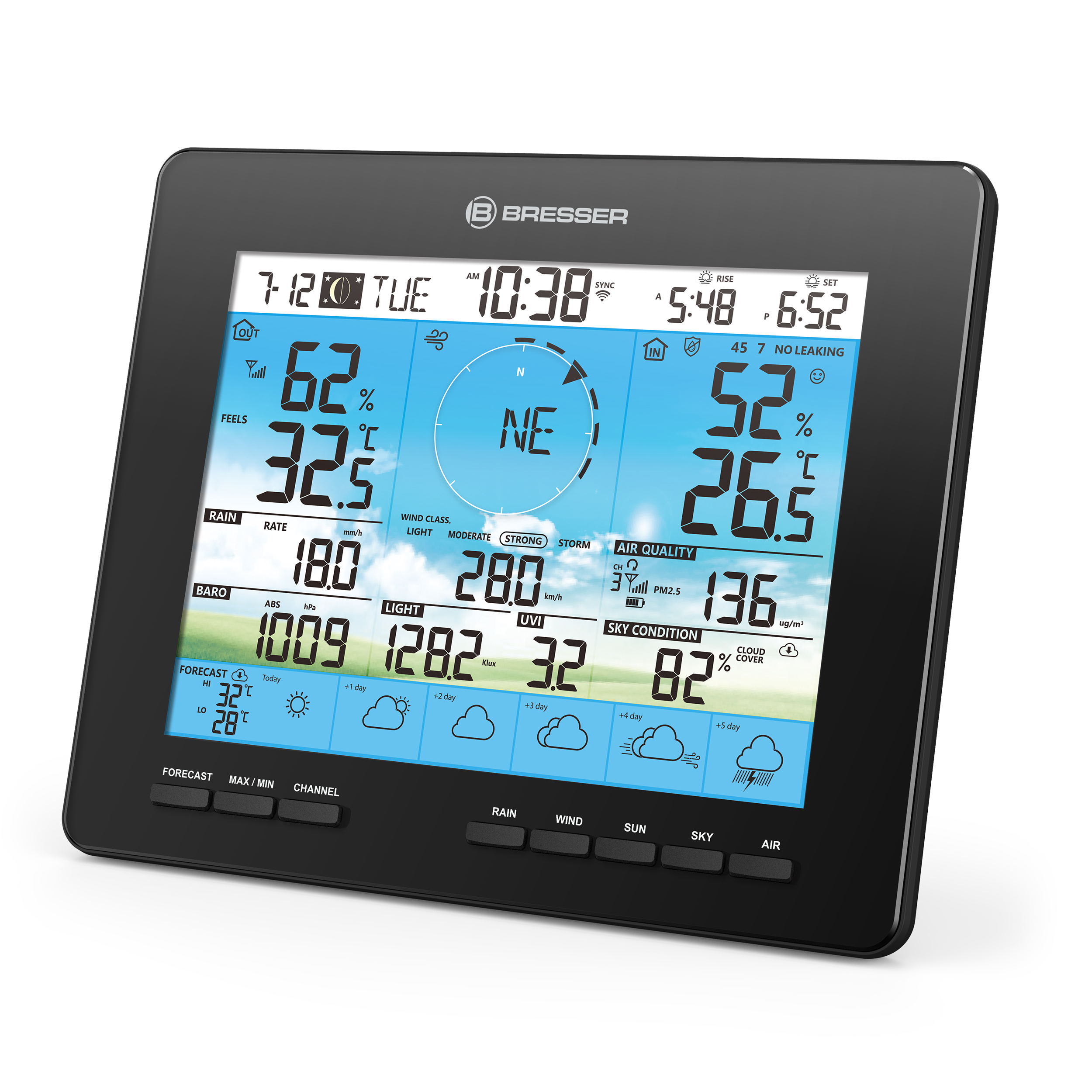 Stazione meteorologica 4CAST PRO WLAN 6 giorni BRESSER 7 in 1 ad energia solare