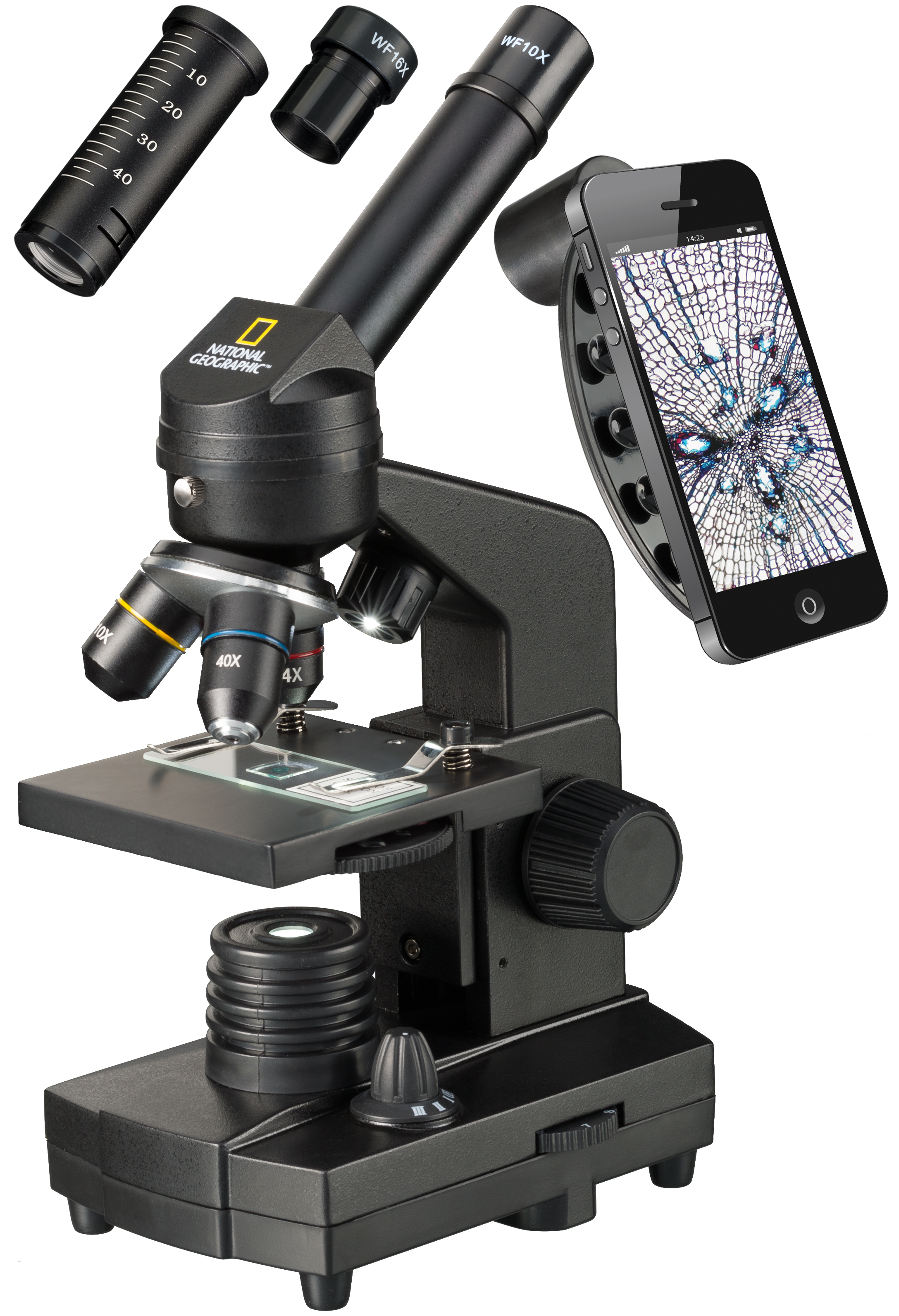 Microscopio NATIONAL GEOGRAPHIC 40x-1280x con supporto per smartphone