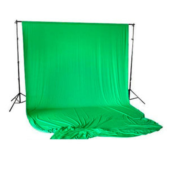 BRESSER BR-D26 Sistema di supporto per sfondi + tessuto da fondale 3 x 6 m verde chromakey