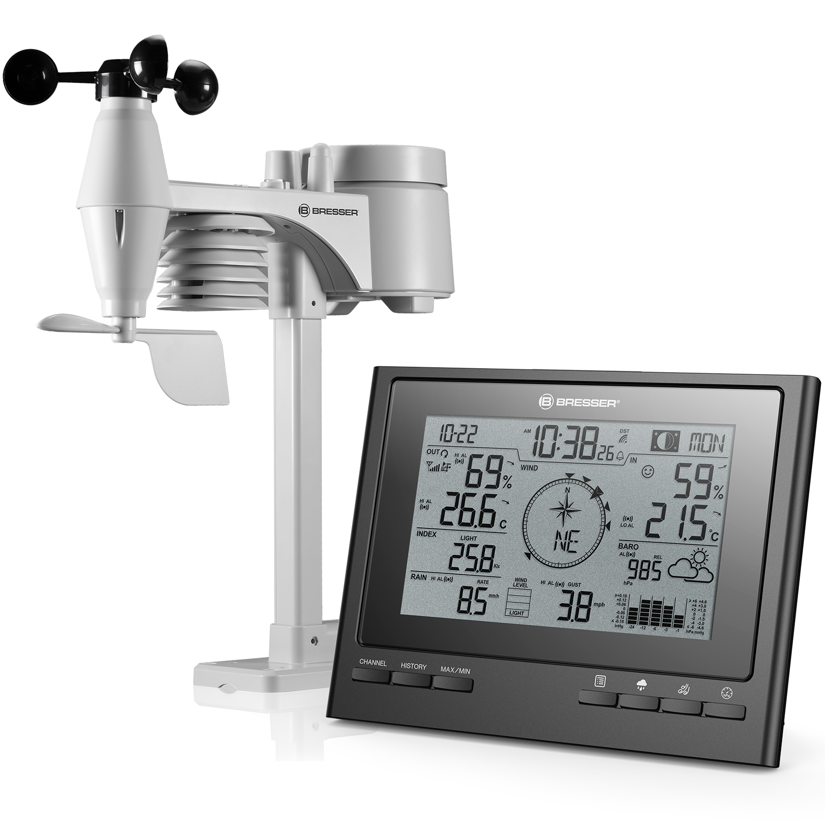 Esclusiva stazione meteorologica wireless ClimateScout BRESSER 7-in-1