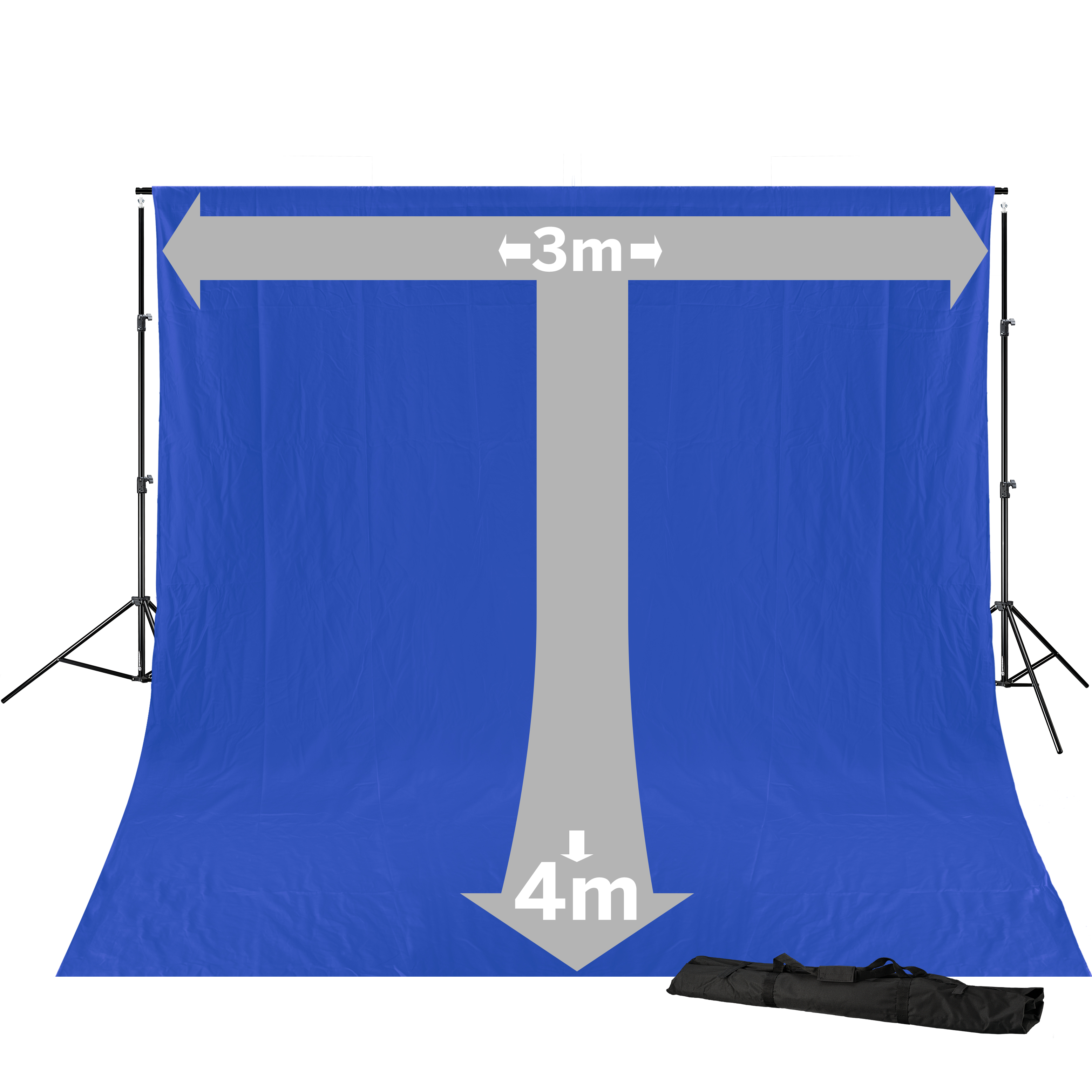 BRESSER BR-D23 Sistema di Fondo + Fondale in Tessuto 3 x 4m Chromakey Blu