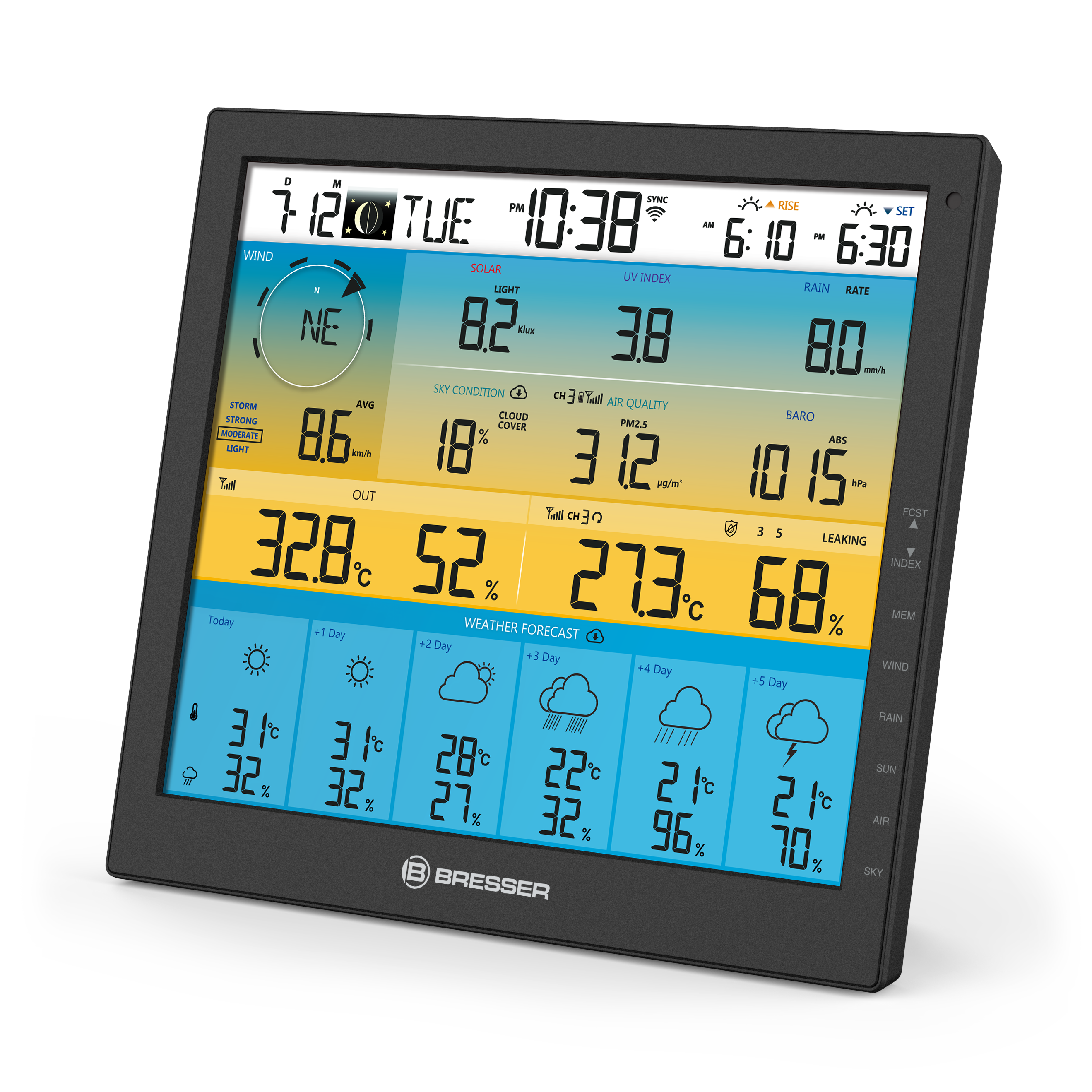 Stazione meteorologica 4CAST PRO SF 6 giorni WiFi BRESSER 7 in 1 ad energia solare