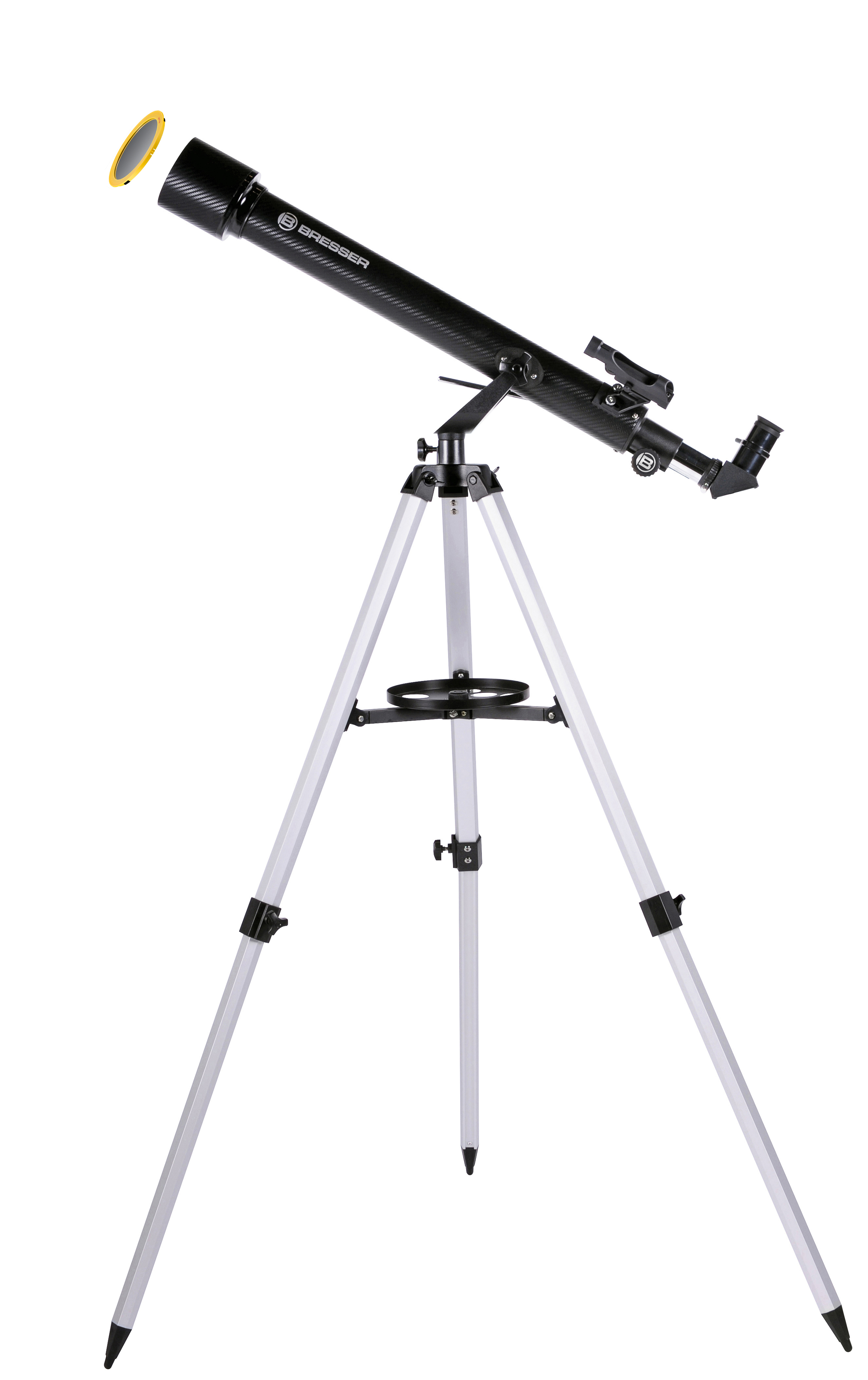 Telescopio rifrattore BRESSER Arcturus 60/700 AZ carbon design - con adattatore per fotocamera smartphone