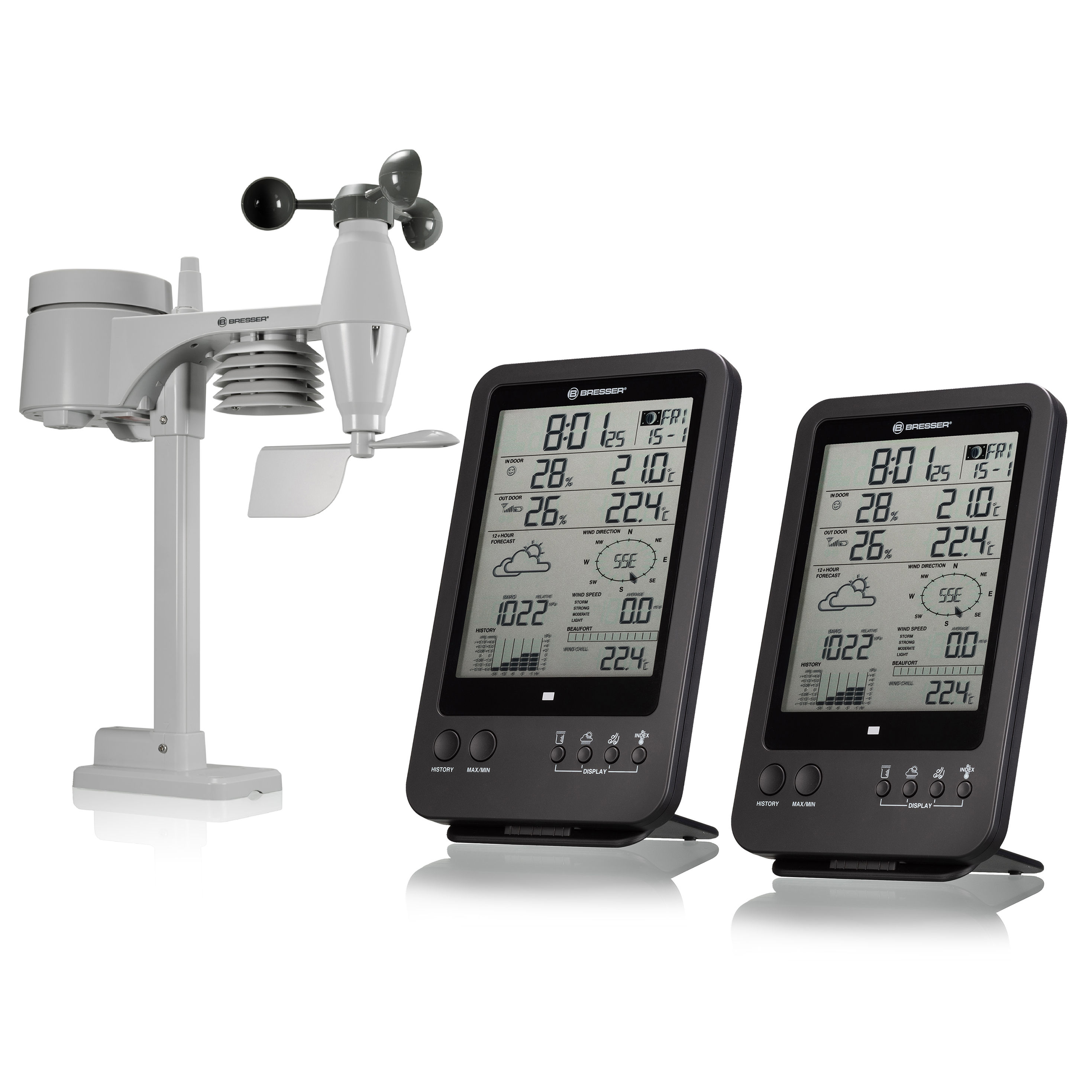 Centro meteorologico 5 in 1 con stazione base aggiuntiva BRESSER