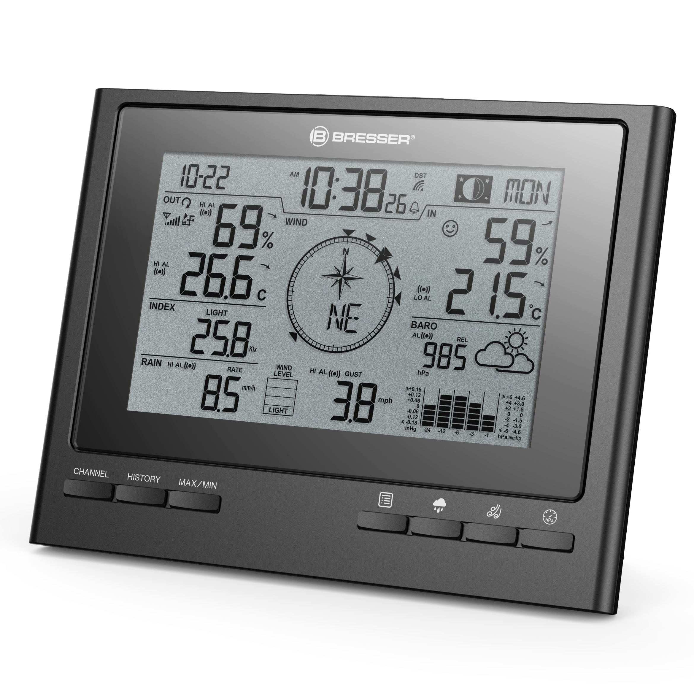 Esclusiva stazione meteorologica wireless ClimateScout BRESSER 7-in-1