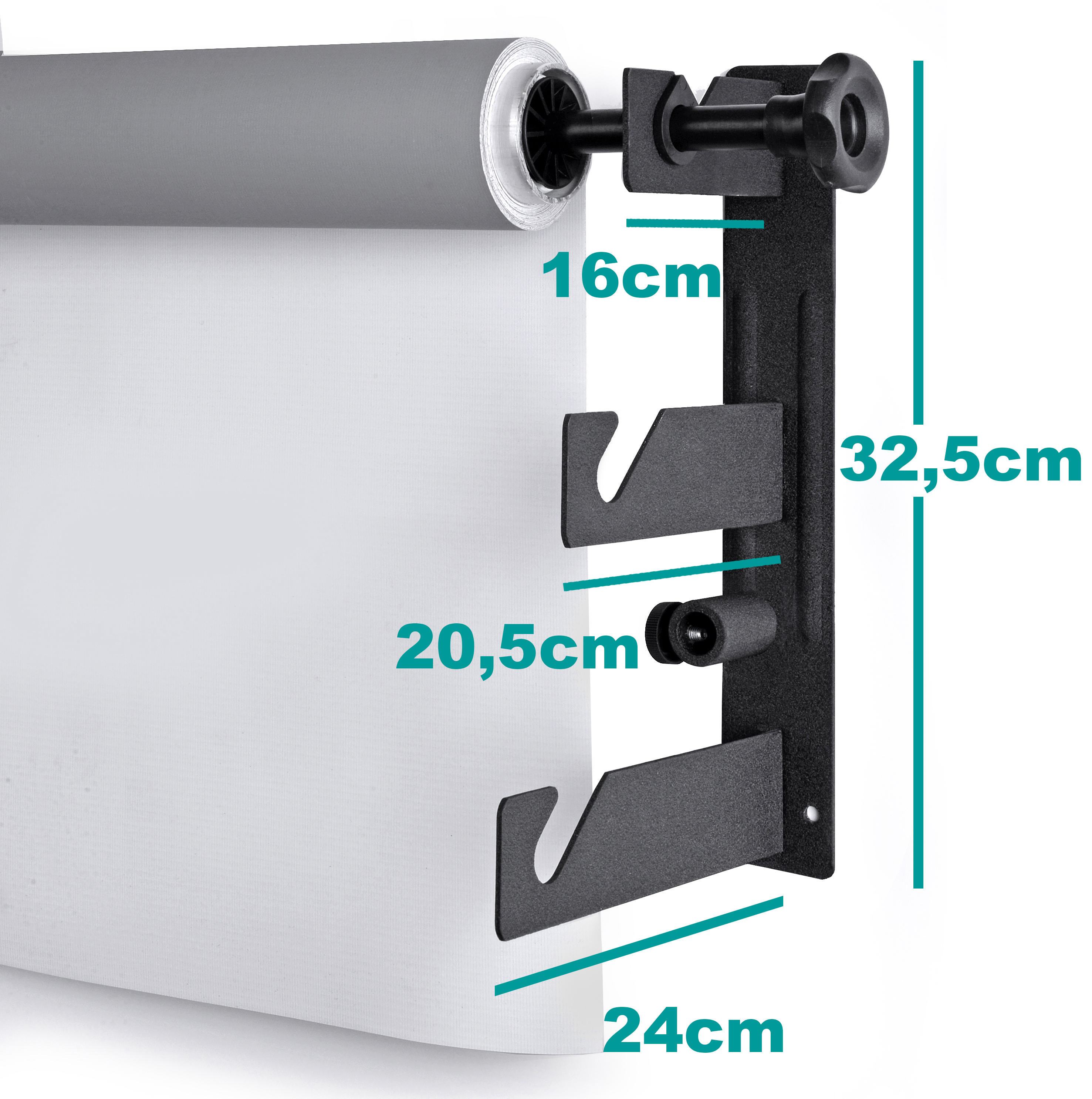 Portafondali elettrico a muro BRESSER MB-3Y per 3 rotoli