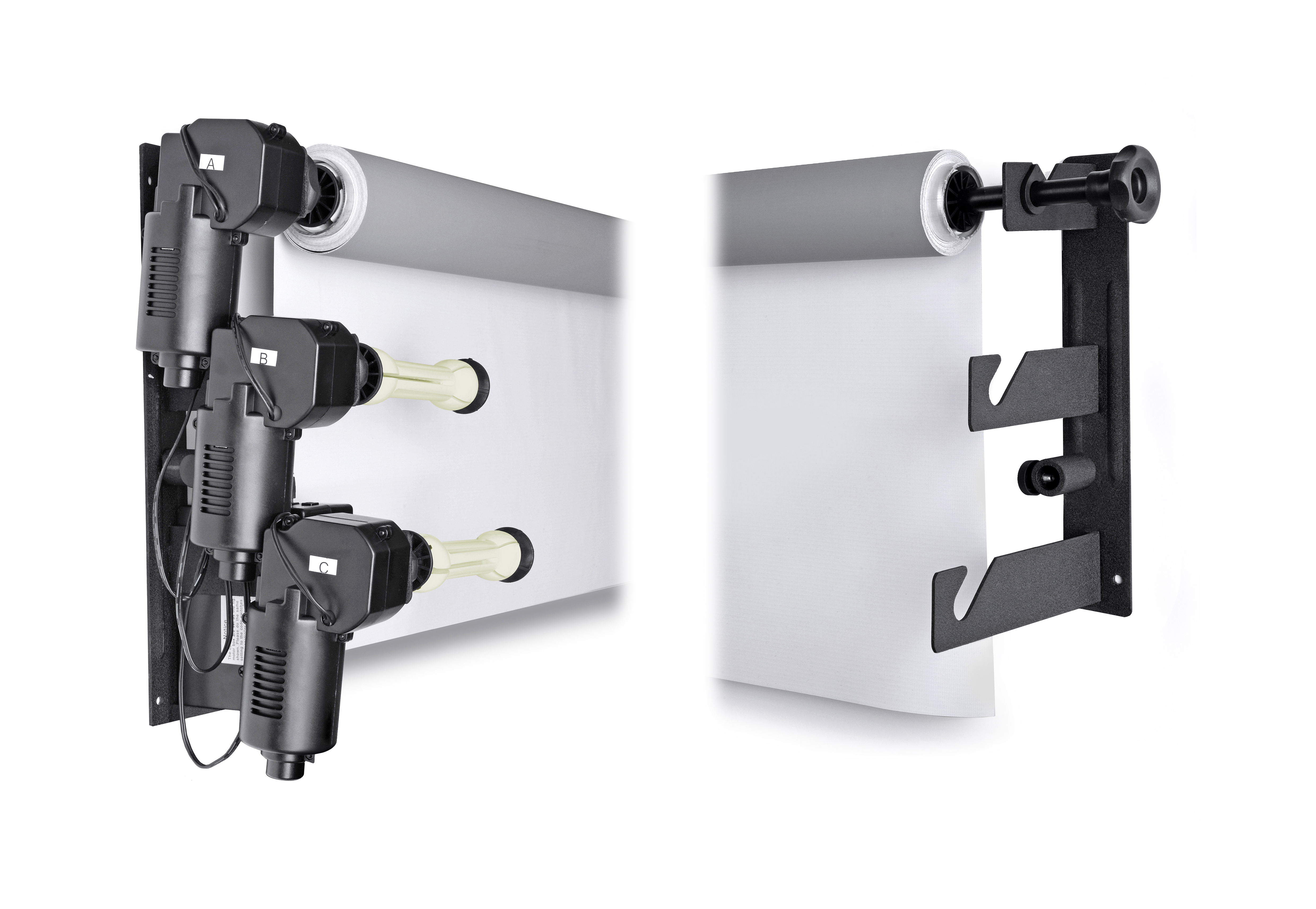 Portafondali elettrico a muro BRESSER MB-3Y per 3 rotoli