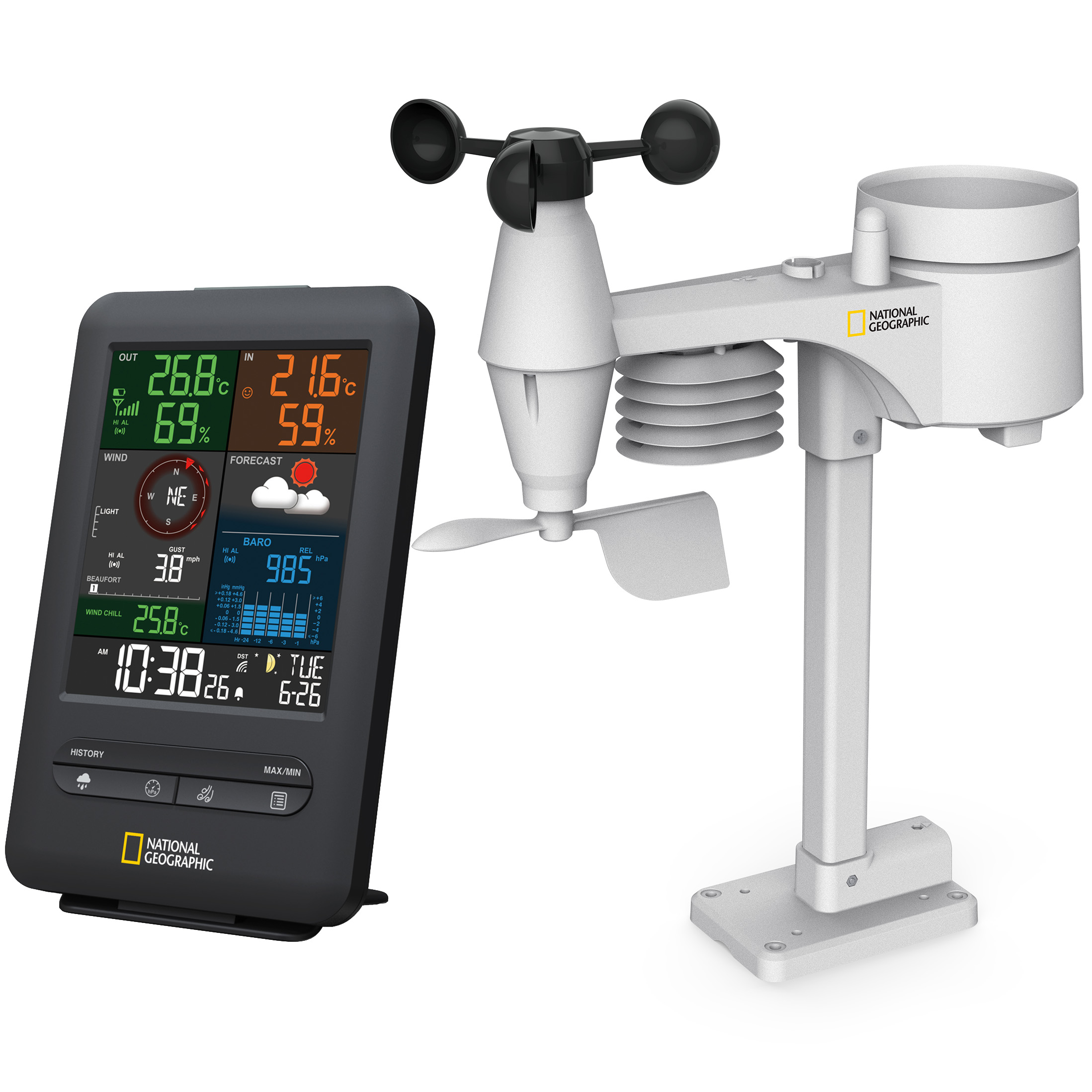 Stazione meteorologica wireless con display a colori 5 in 1 NATIONAL GEOGRAPHIC