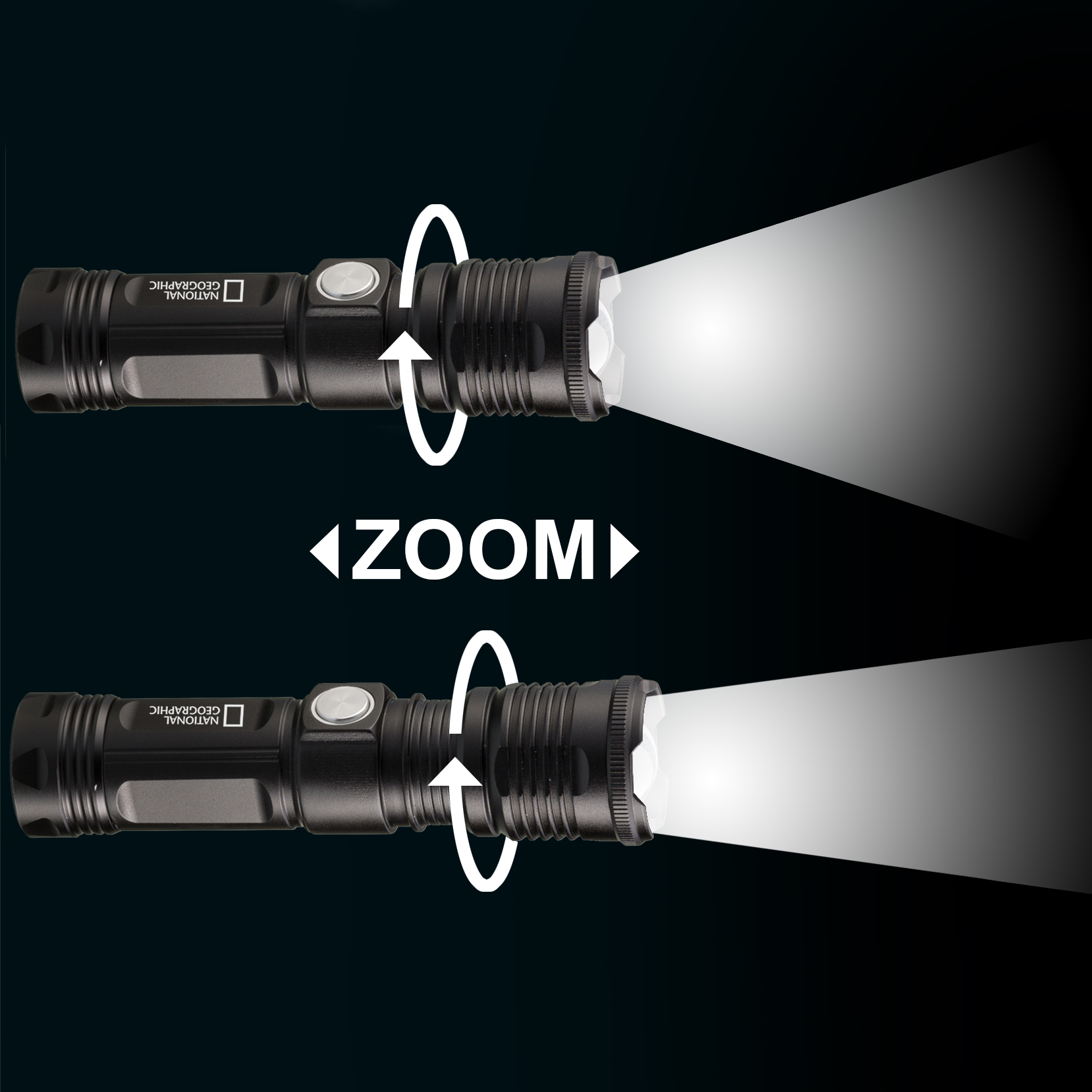 Torcia con zoom LED ILUMINOS 1000 NATIONAL GEOGRAPHIC 1000 lm