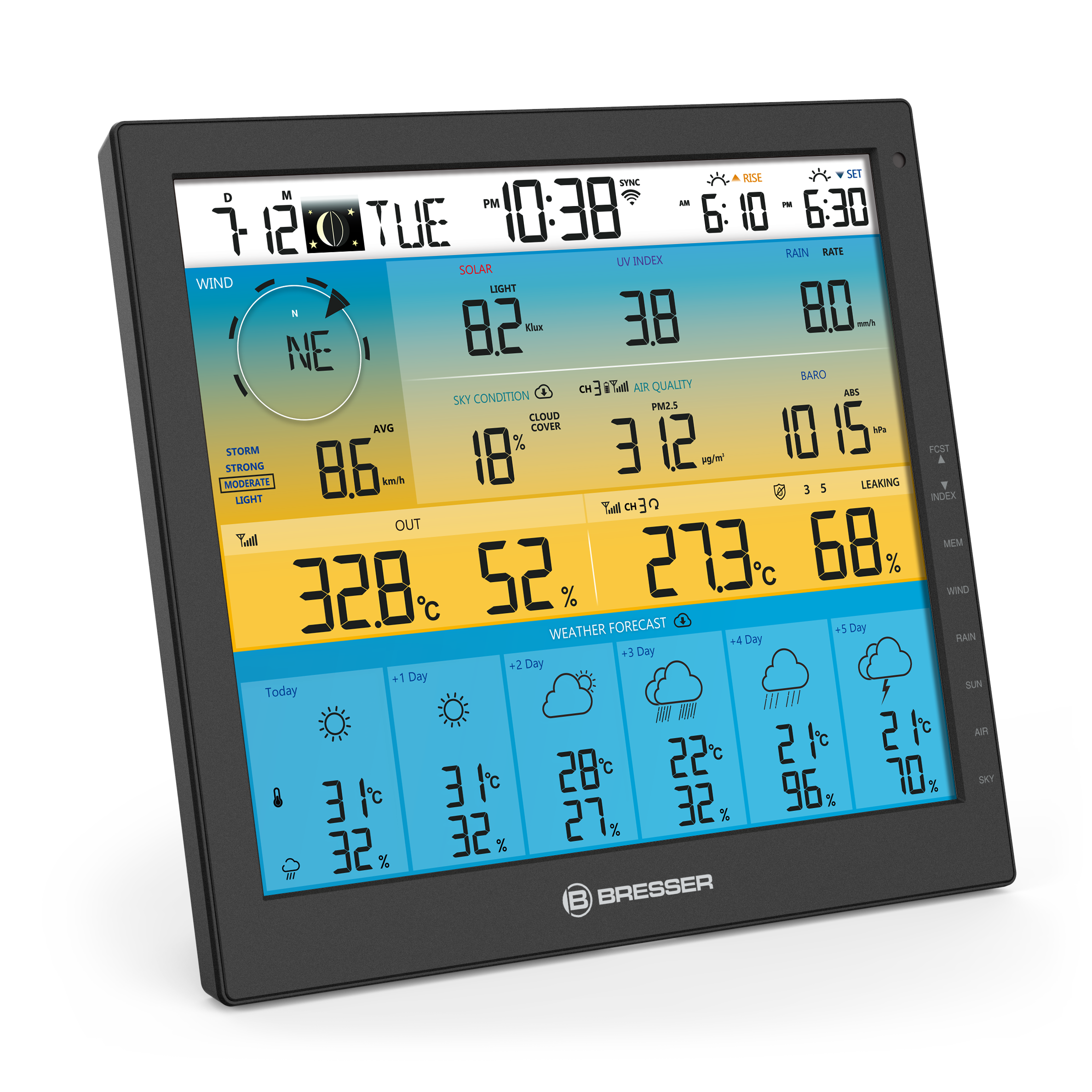 Stazione meteorologica 4CAST PRO SF 6 giorni WiFi BRESSER 7 in 1 ad energia solare