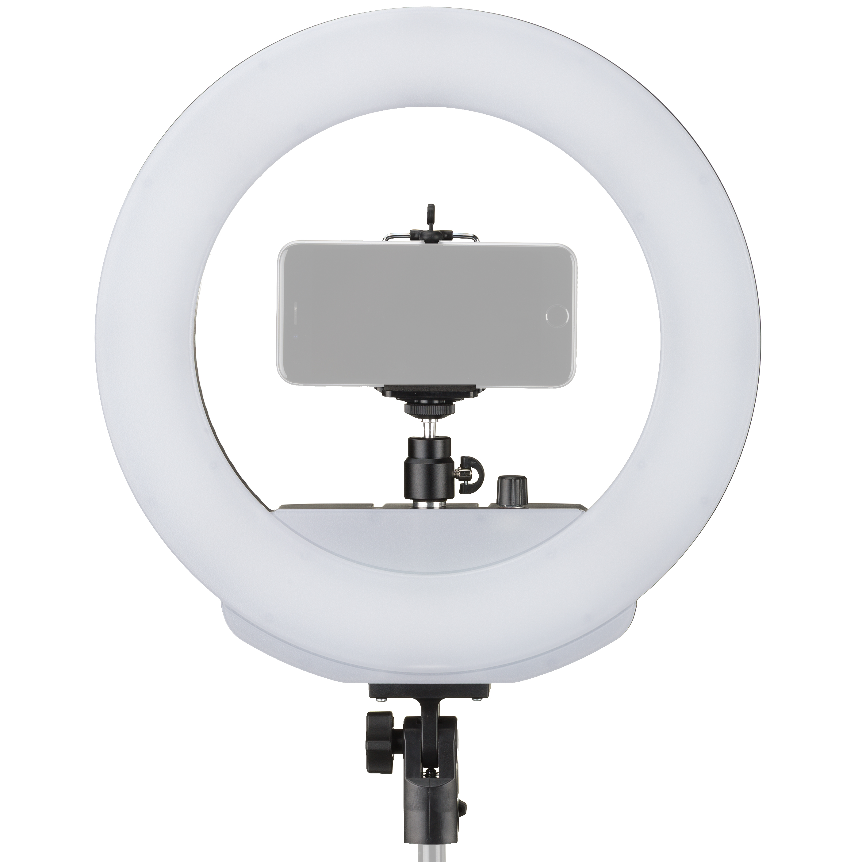 Lampada ad anello a LED BRESSER MM-26A bicolore a 24 W regolabile con supporto per fotocamera e smartphone e scatto remoto