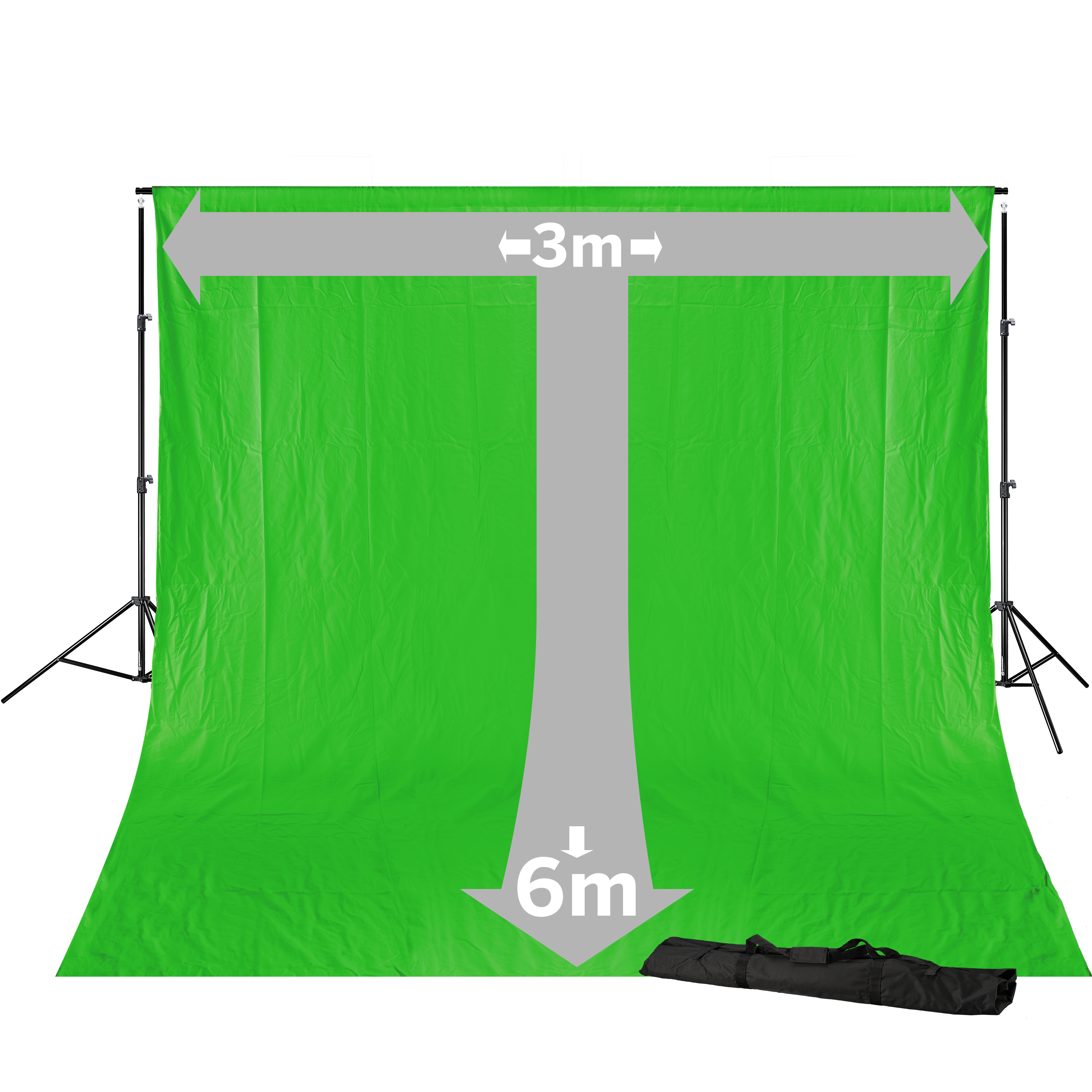 BRESSER BR-D23 Sistema di Fondo + Fondale in Tessuto 3 x 6m Chromakey Verde