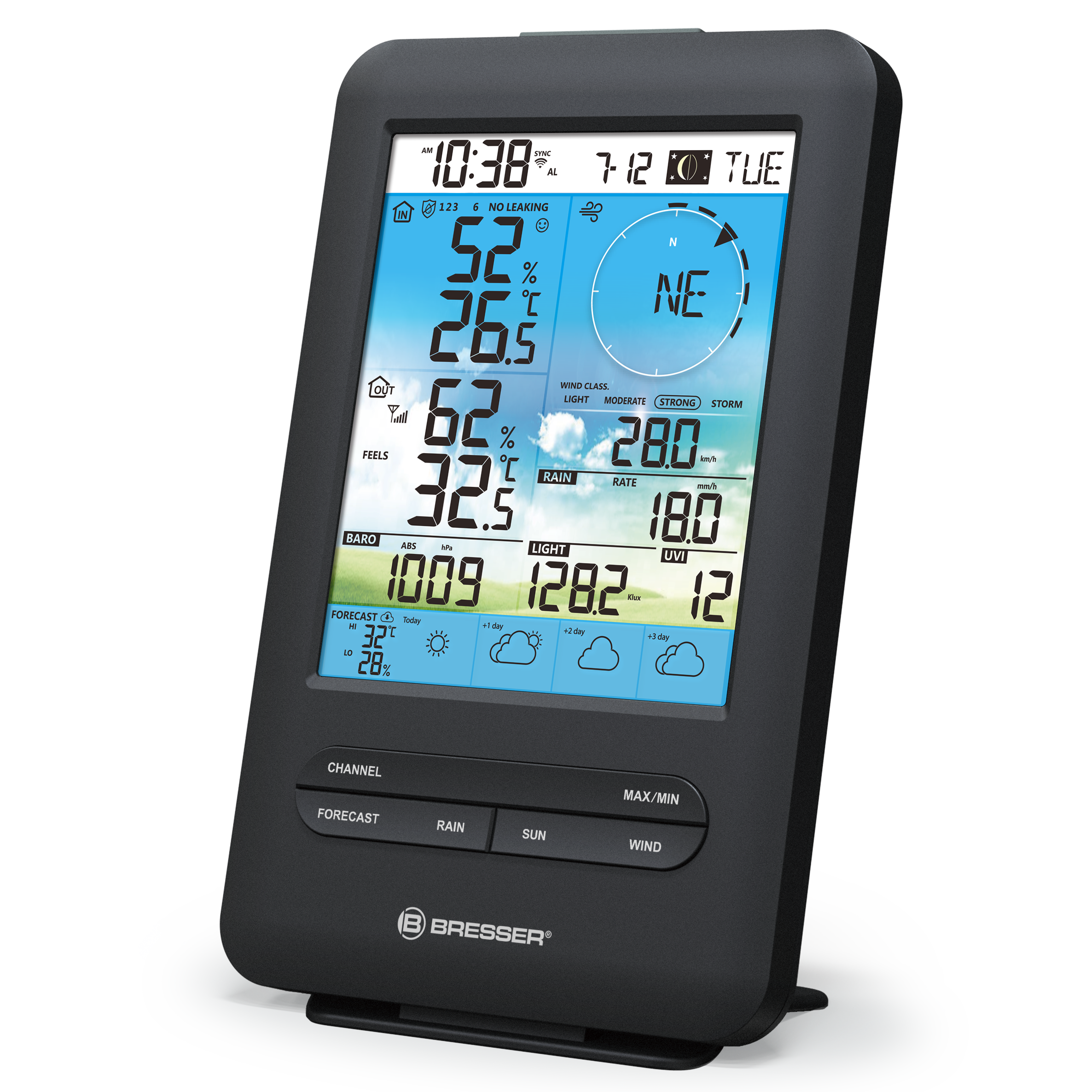 BRESSER Stazione base aggiuntiva per Centro meteo WLAN 4CAST a 4 giorni 7003200