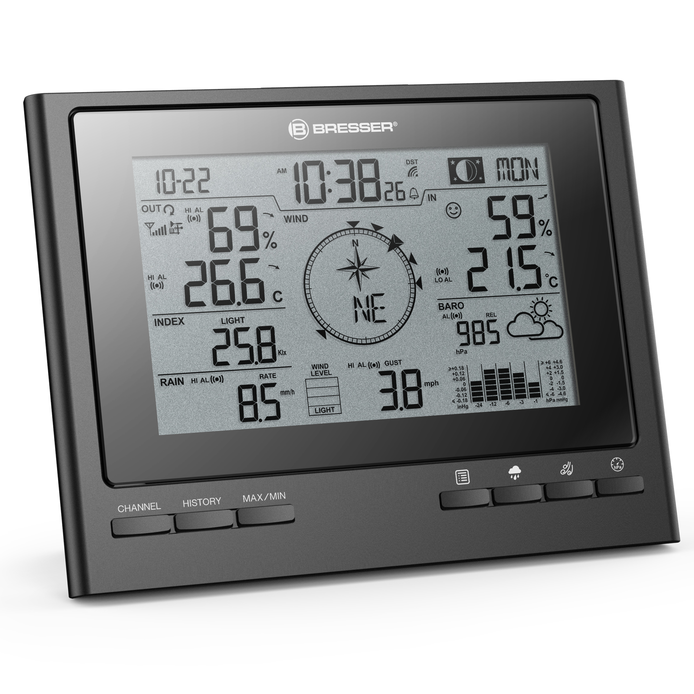 Esclusiva stazione meteorologica wireless ClimateScout BRESSER 7-in-1